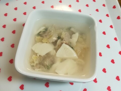 取り分け離乳食*餃子の具と豆腐のスープ